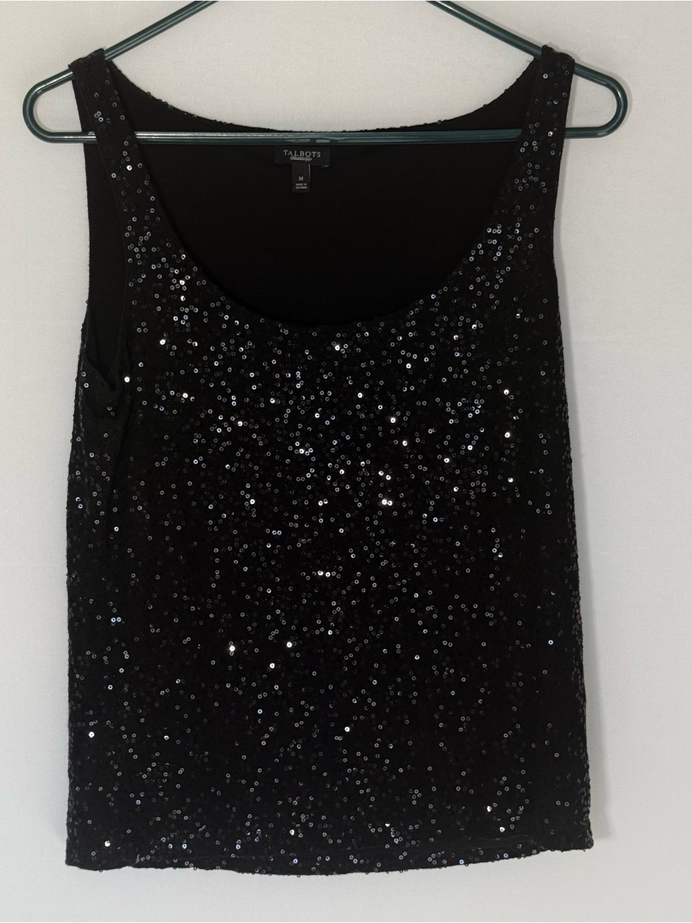 Talbots Black Sequin Scoop Neck Tank